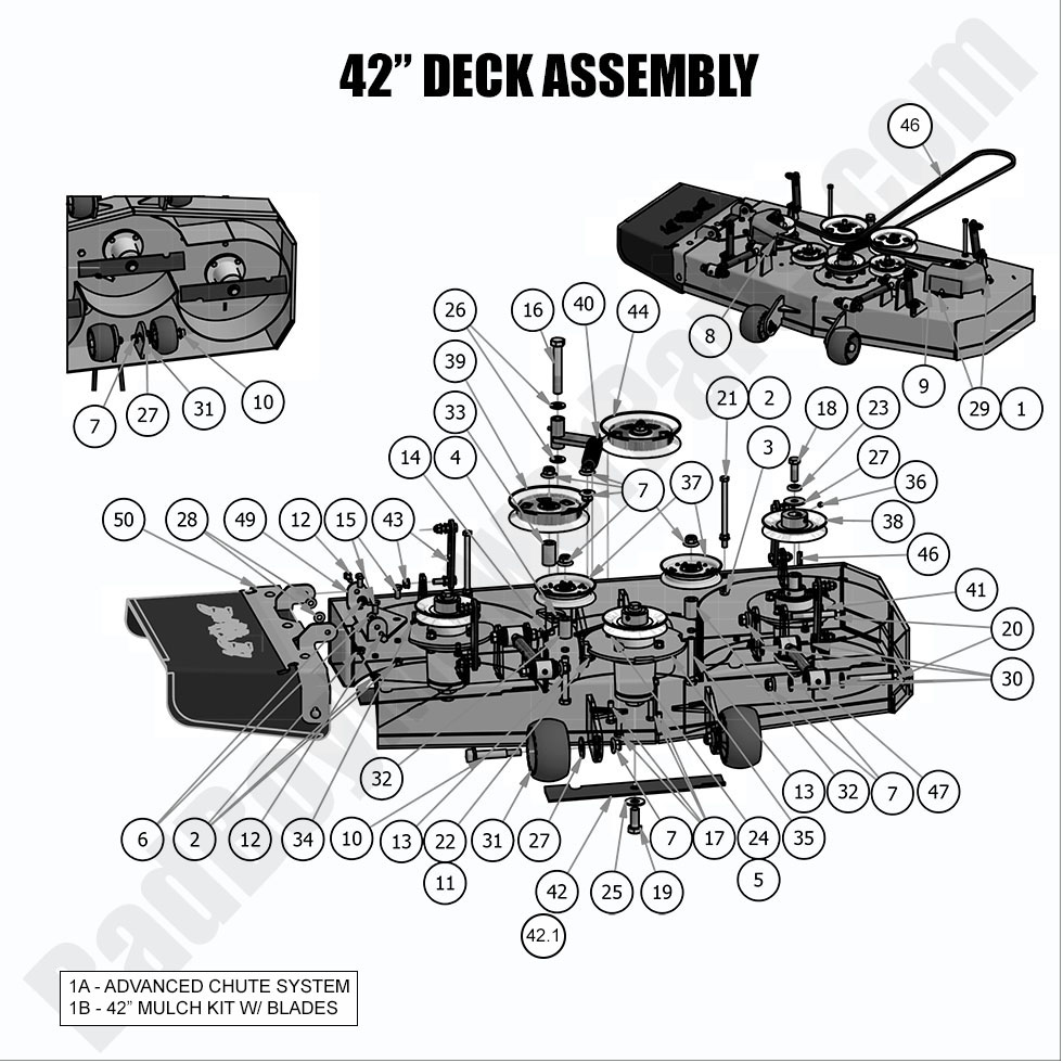 1862 - Bad Boy Mower Parts Lookup > 2019 > Compact Outlaw > 42\" Deck Assembly